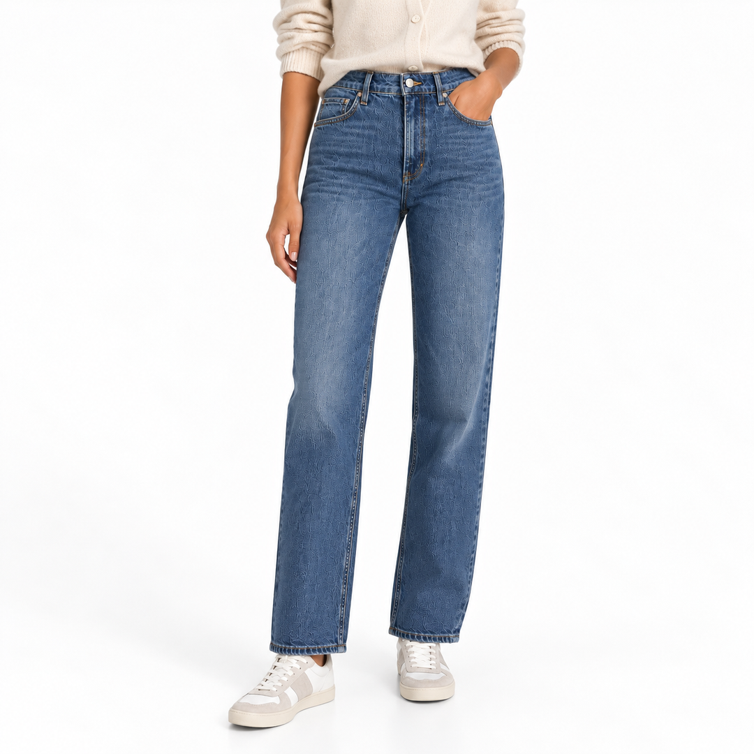 Veronica Beard Leah Mid-Rise Straight-Leg Jeans in Equinox Blue - 27