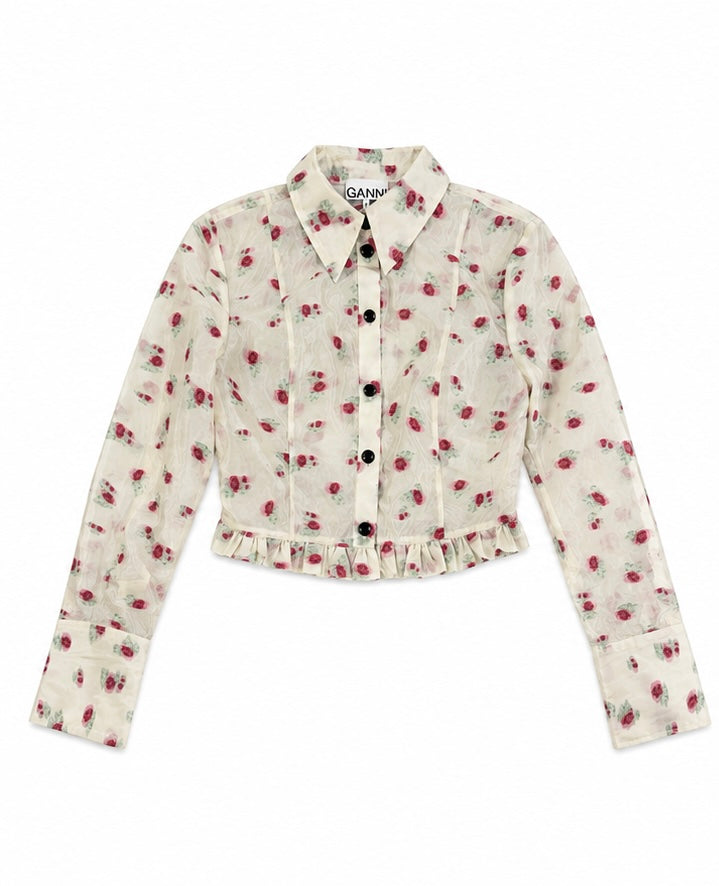Ganni Croped Floral Organza - 32