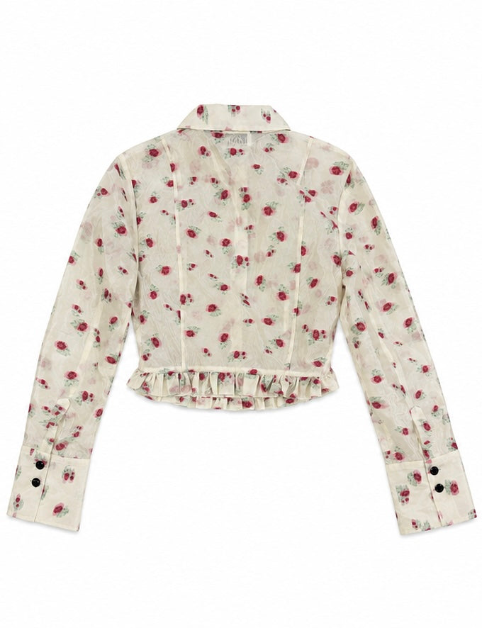 Ganni Croped Floral Organza - 32