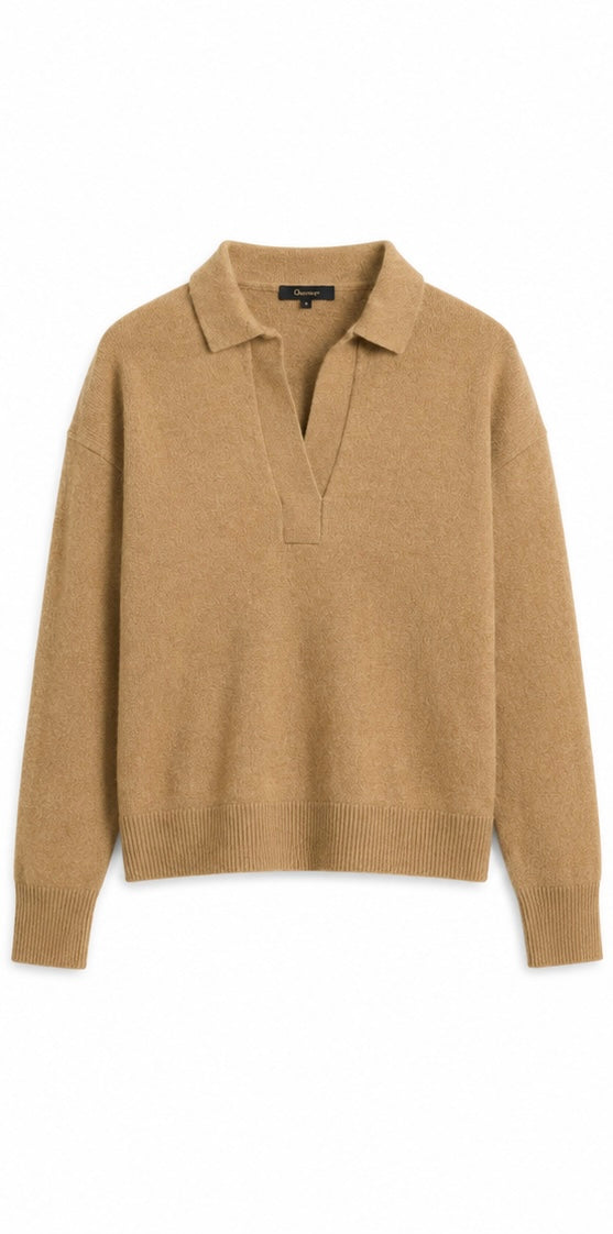 Quince Mongolian Cashmere Polo Sweater - S