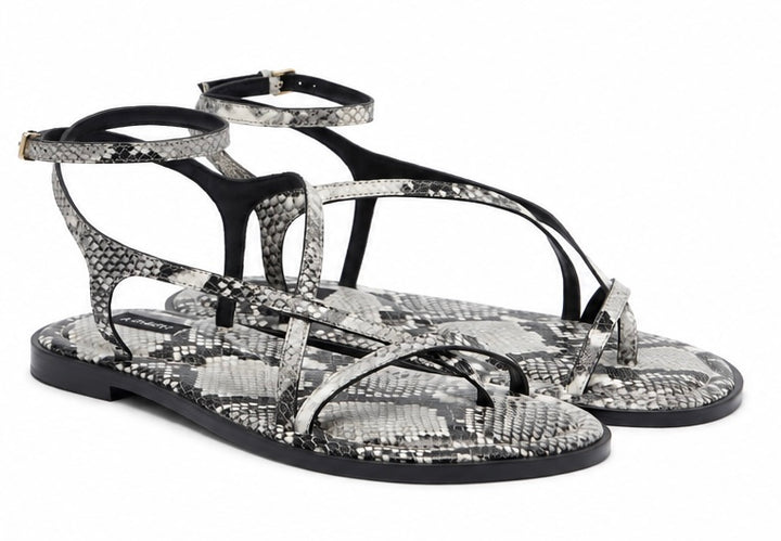 A.Emery Edna Snake-Effect Leather Sandals - 39
