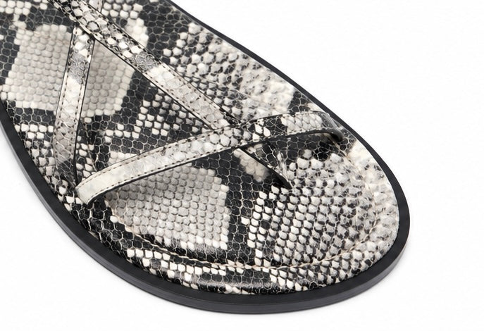 A.Emery Edna Snake-Effect Leather Sandals - 39