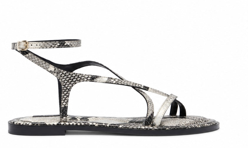 A.Emery Edna Snake-Effect Leather Sandals - 39