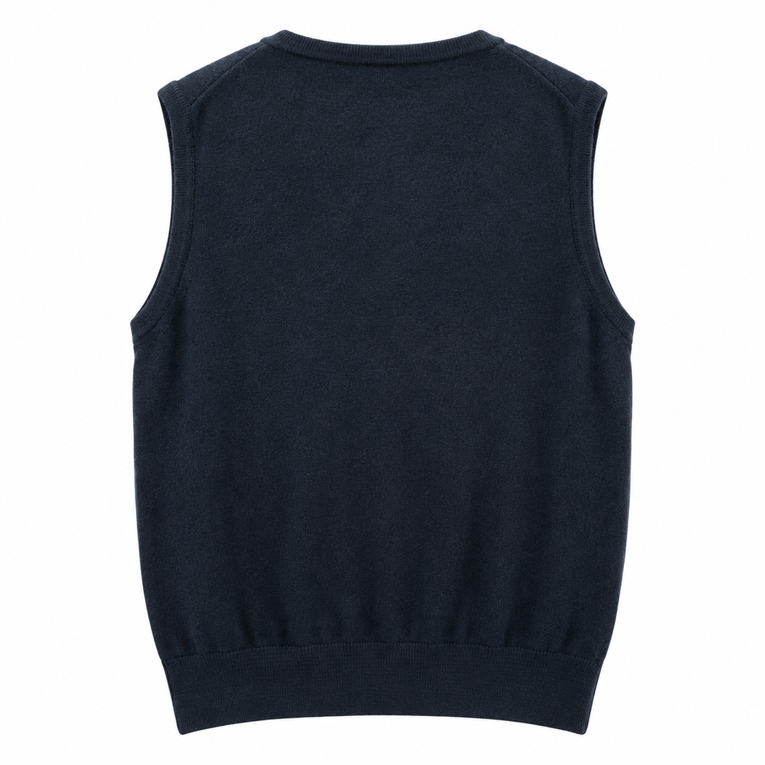 Vintage Christian Dior Monsieur Navy V-Neck Sweater Vest - L