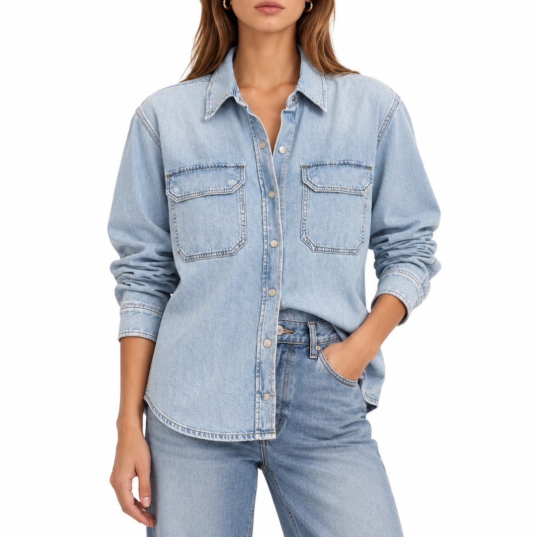 AGOLDE Camryn Oversized Denim Shirt in Swing - S