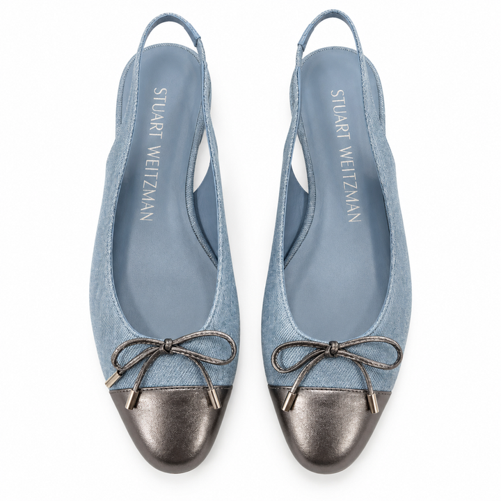 Stuart Weitzman Denim Slingback Ballet Flats - 9