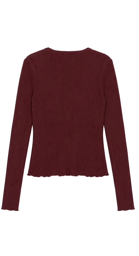 Good American Virgo Rib-Knit Cardigan - S