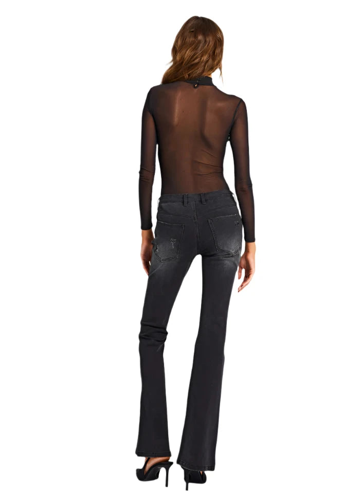 SER.O.YA DEMI MID RISE FLARE JEAN Midnight Terry- 25