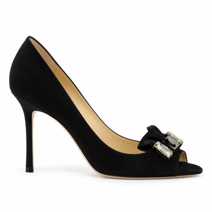 Jimmy Choo Crystal-Bow Peep-Toe Pumps - 38