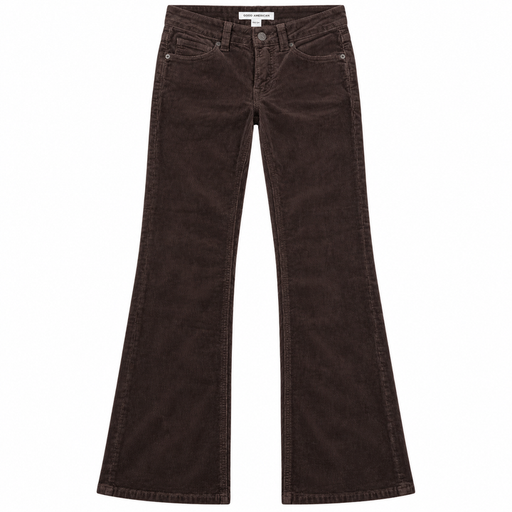 Good American Good Low Rise Bootcut Corduroy Pant, Espresso - 24