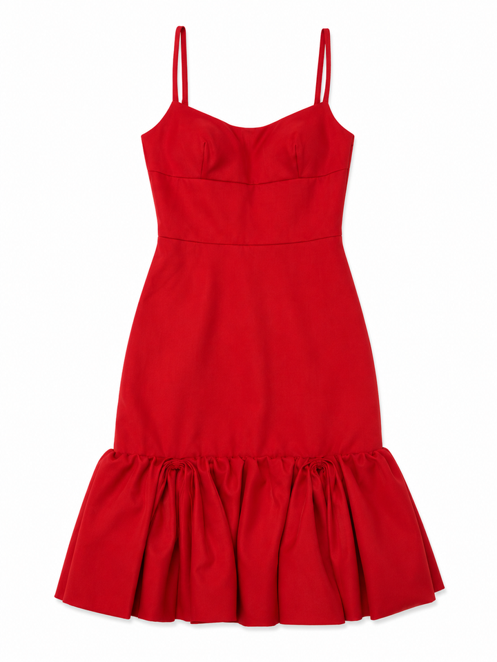 Prada F/W 2017 Mikado Ruffle-Hem Dress - 38