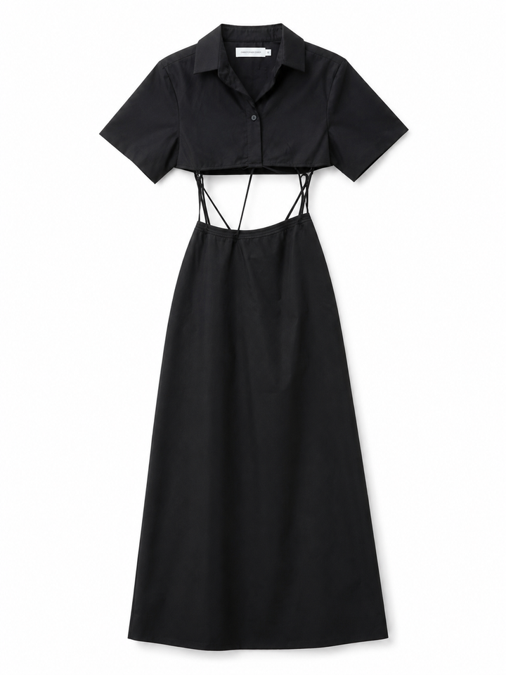 Christopher Esber Black Cutout Wool Maxi Dress - 6