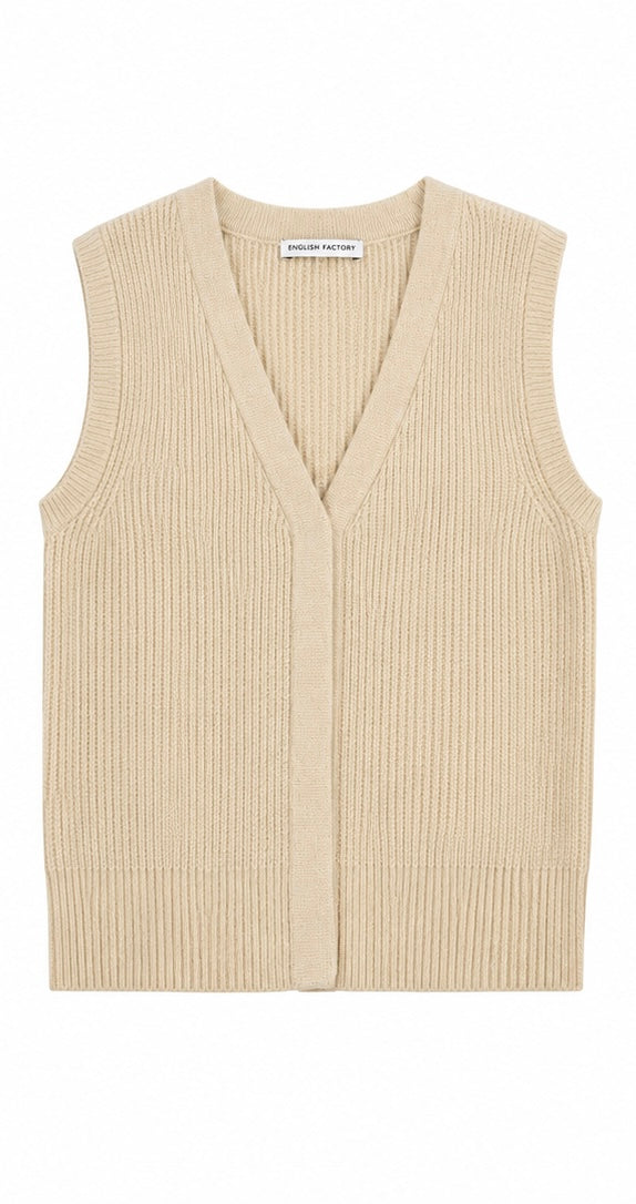 English Factory Fitted Sweater Vest - S