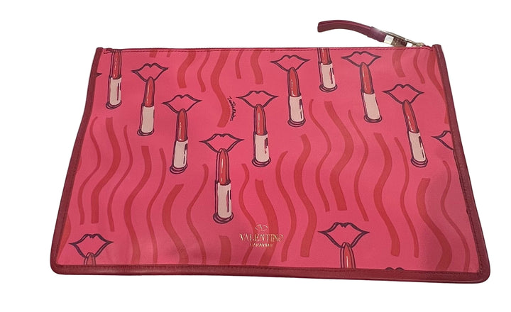 Valentino Beauty Cosmetic Makeup Bag Case Storage Pink Bag Travel