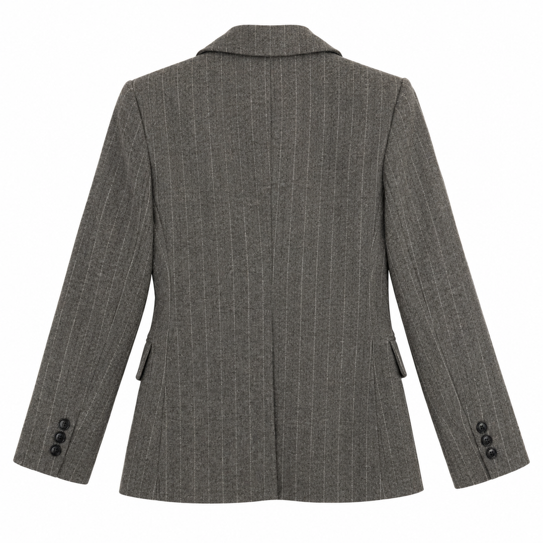 Zara Woman ZW Collection Pinstripe Wool-Blend Blazer - XS