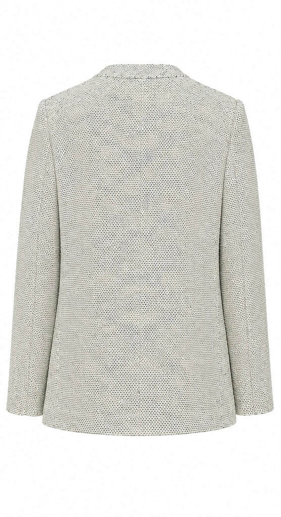 Gucci Textured Cotton/Wool Blend Collarless Jacket with Oversized Patch Pockets - 44