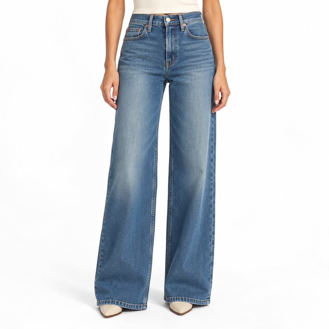RE/DONE Mid Rise Wide Leg Jeans, Blasted - 26