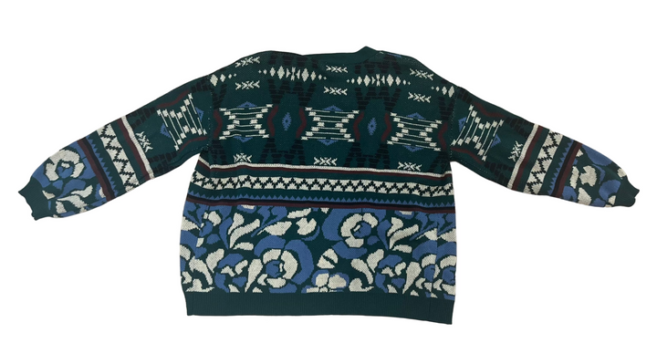 Driftwood Pattern Green Cardigan - S