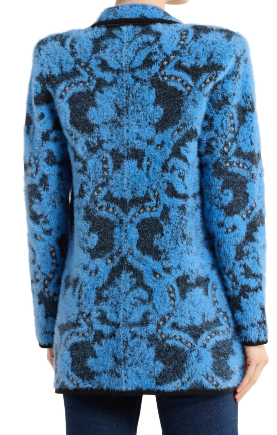 L'Agence Eileen Fuzzy Jacquard Knit Blazer