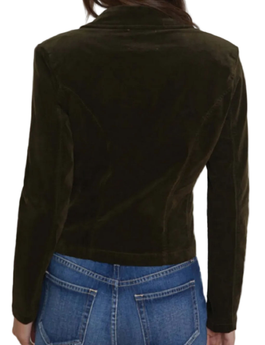 L'Agence Wayne Velvet Cropped Double-Breasted Jacket - S