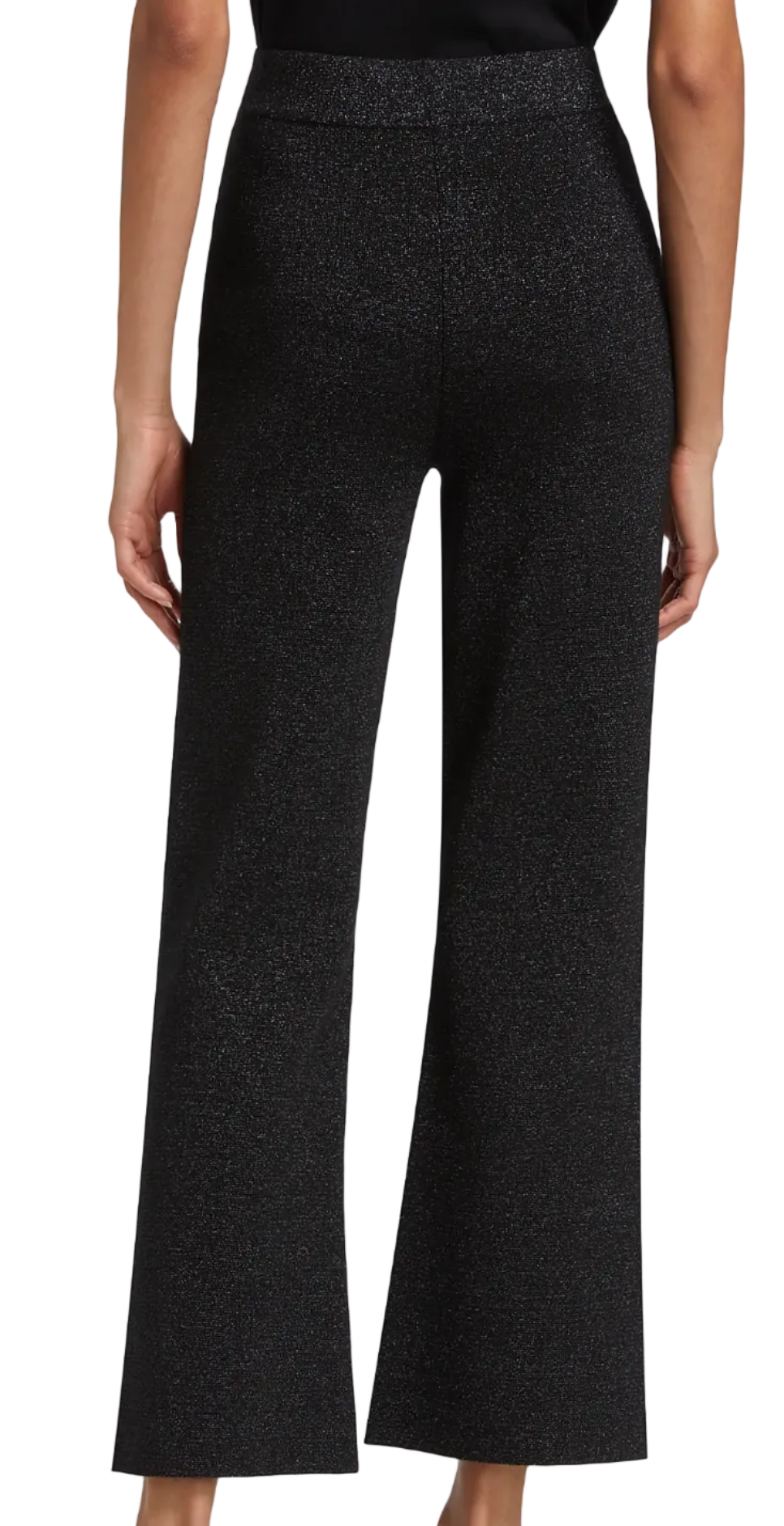 L'Agence  Ren Metallic Knit Flare Crop Pants - XS