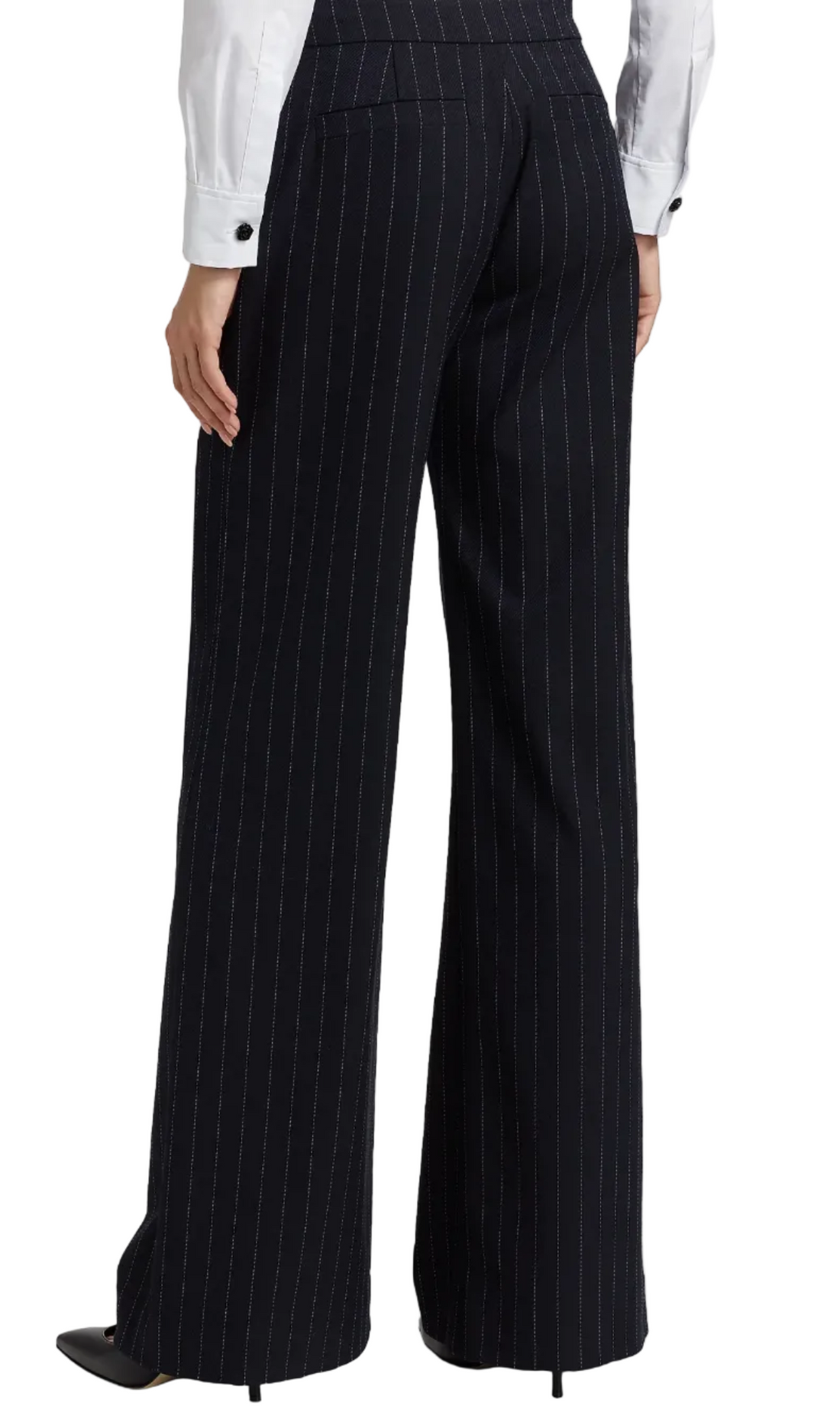 L'Agence Allanah Pinstripe Mid-Rise Straight-Leg Pants - 2