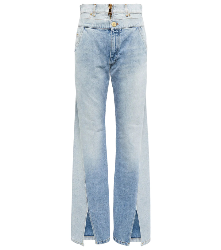 Balmain Two-in-One High-Rise Jeans - 40
