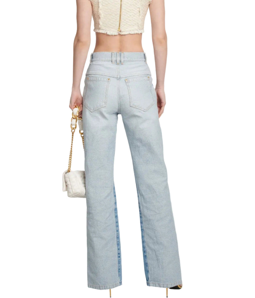 Balmain Two-in-One High-Rise Jeans - 40