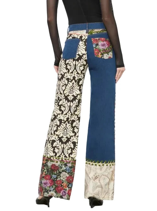 Alice+Olivia Weezy Mixed Media Jeans - 26