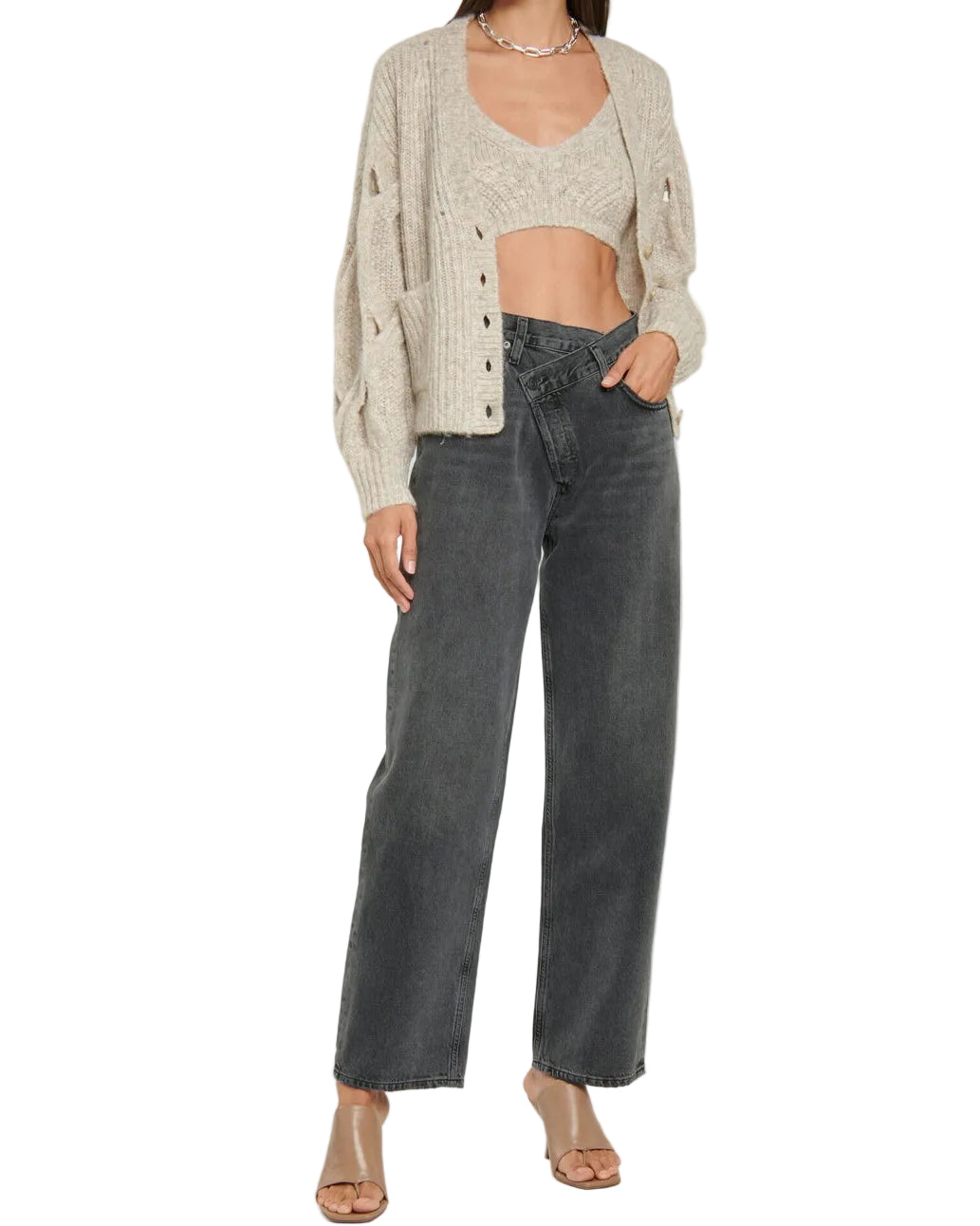 Agolde Criss Cross High-Rise Straight Jeans - 24