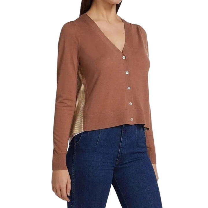 Veronica Beard Liatris Merino Wool Cotton Cardigan Sweater - S