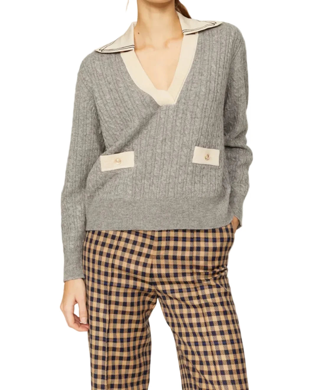 Sandro Nea Cable Knit Sweater - 1