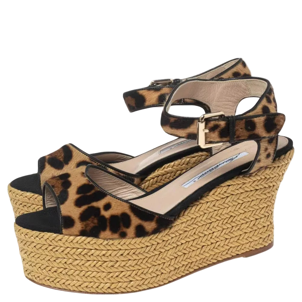 Brian Atwood Leopard-print Espadrille Sandals - 8