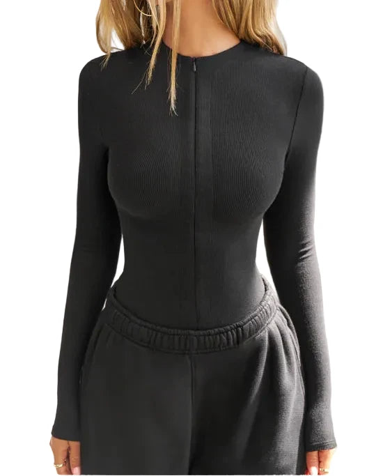 Joah Brown Invisible Zip Long Sleeve - XS/S