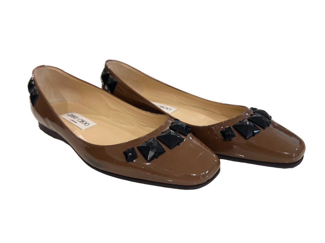 Jimmy Choo Vintage Woman's Brown Patent Leather Pumps - 38