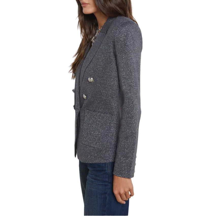 L'Agence Kenzie Metallic Knit Blazer - XS