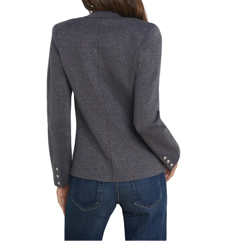 L'Agence Kenzie Metallic Knit Blazer - XS