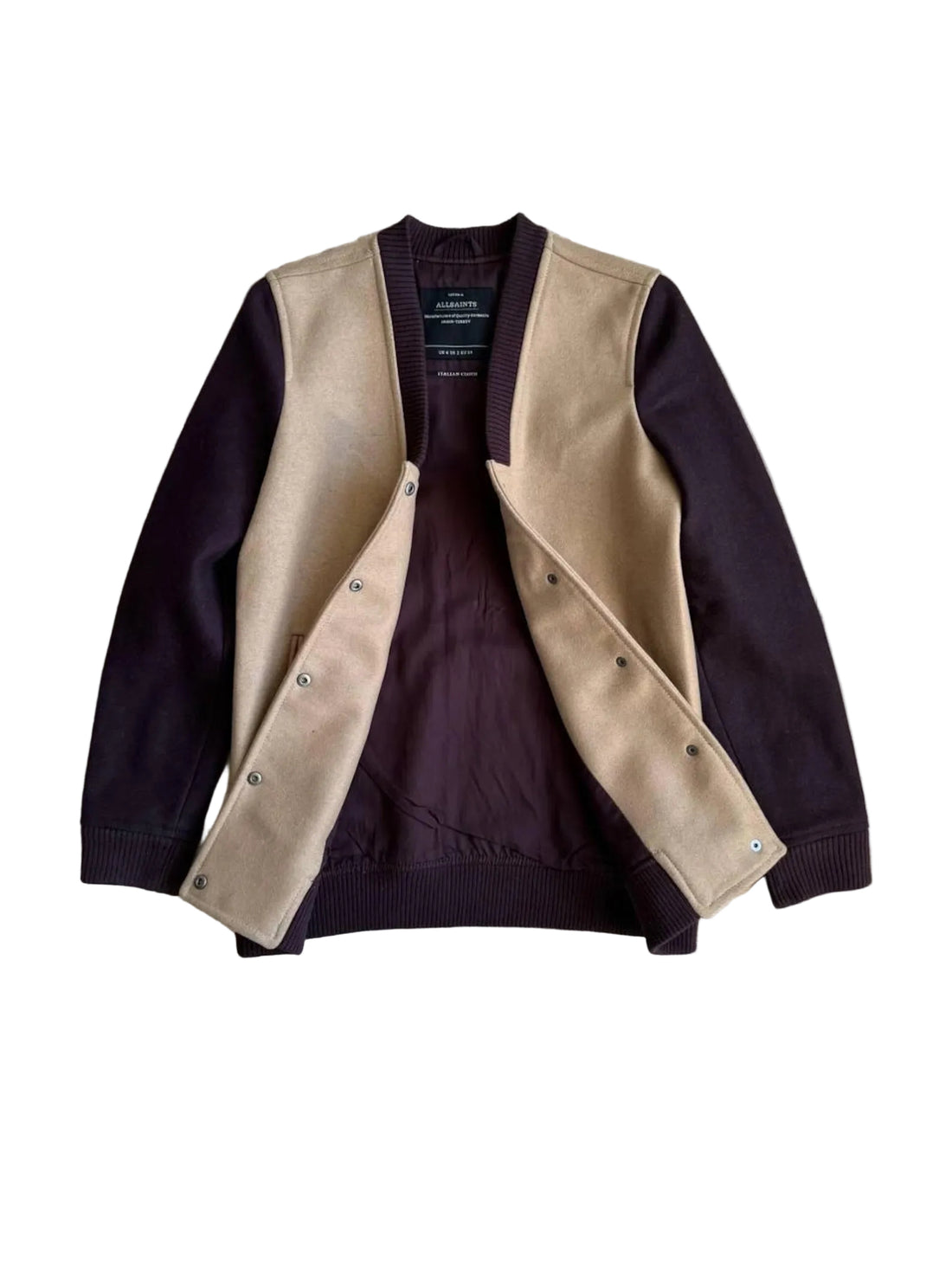 AllSaints Wool Colorblock Pattern Bomber Jacket - 6