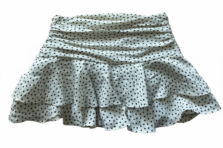 Zara White Polka Dot Skirt - L
