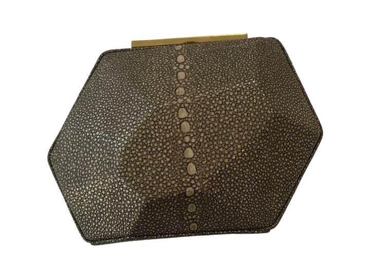 Herve Leger Gold Metal Hard Clutch