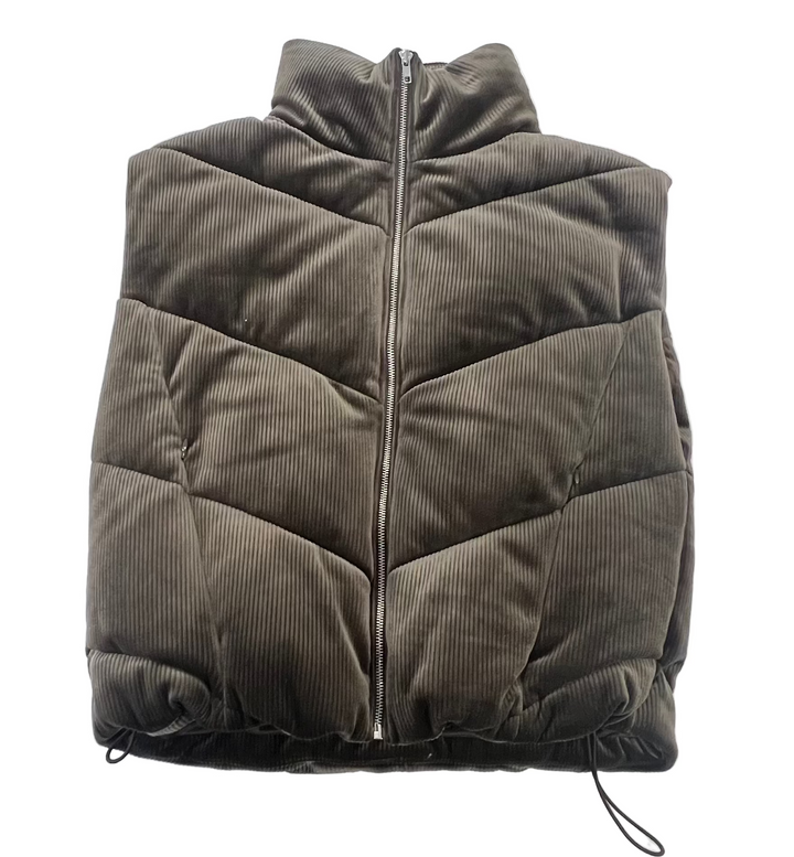 Alo Yoga Corduroy Puffer Vest Brown- Xs