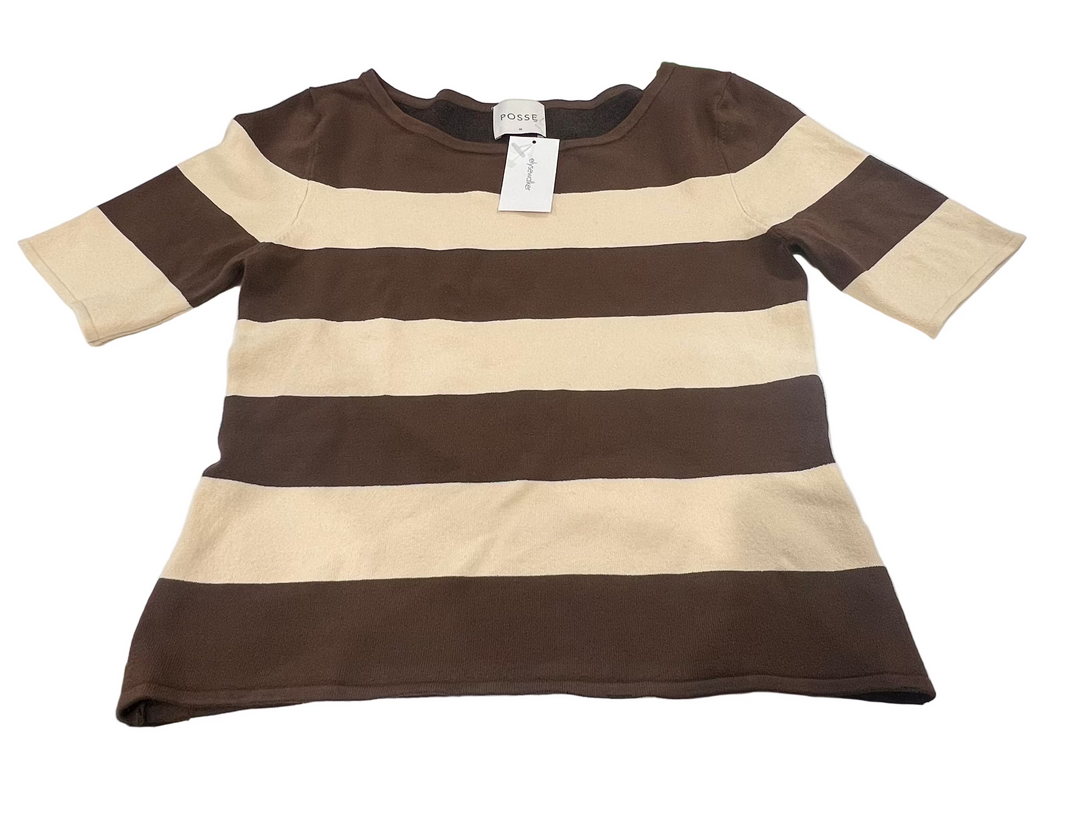 The Posse Theo Top In Chocolate Stripe- M