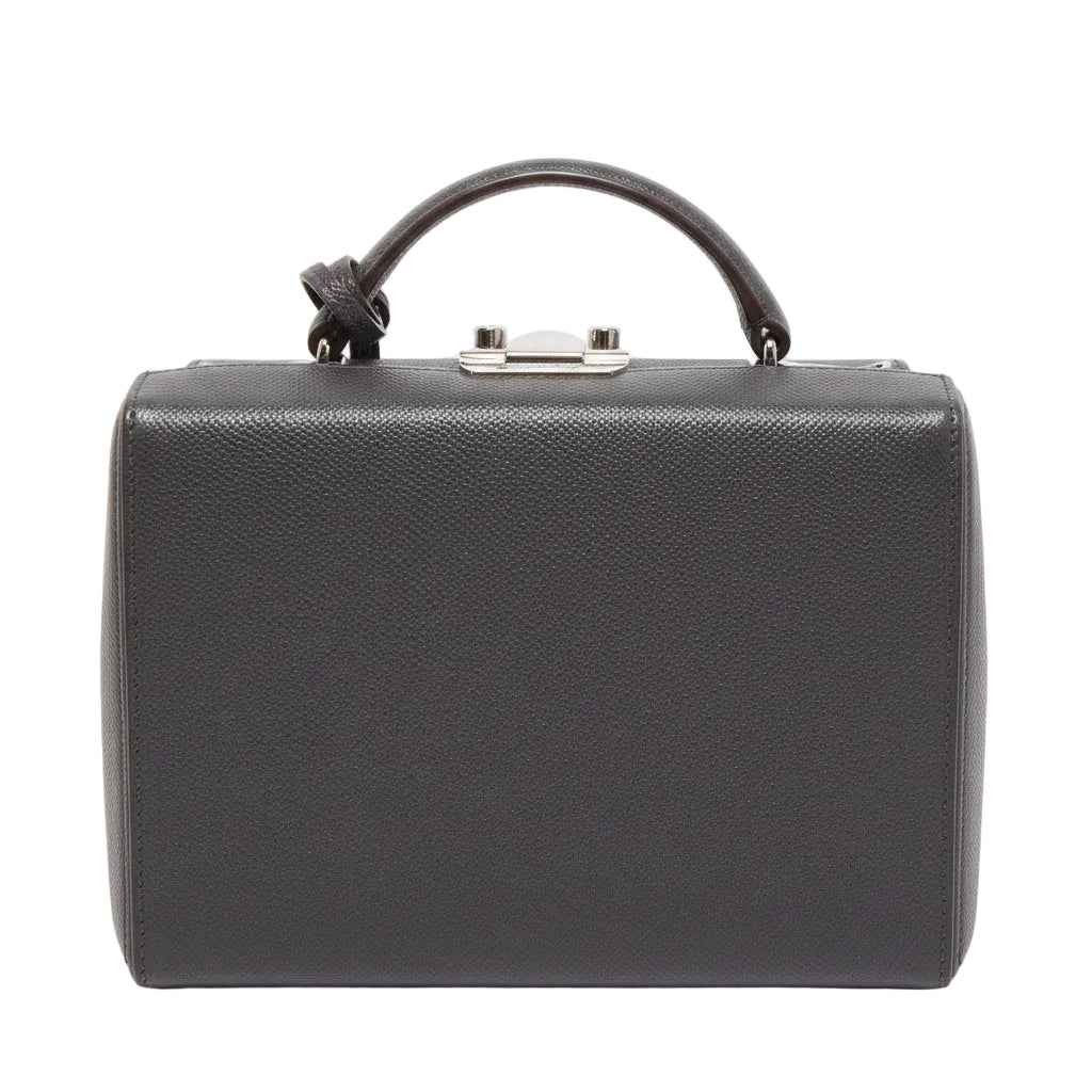 Mark Cross Dark Grey Leather Grace Box Bag