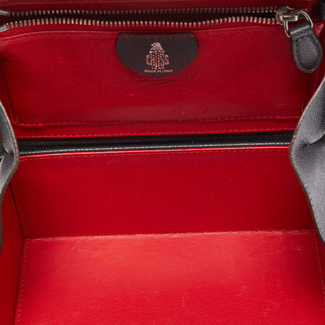 Mark Cross Dark Grey Leather Grace Box Bag