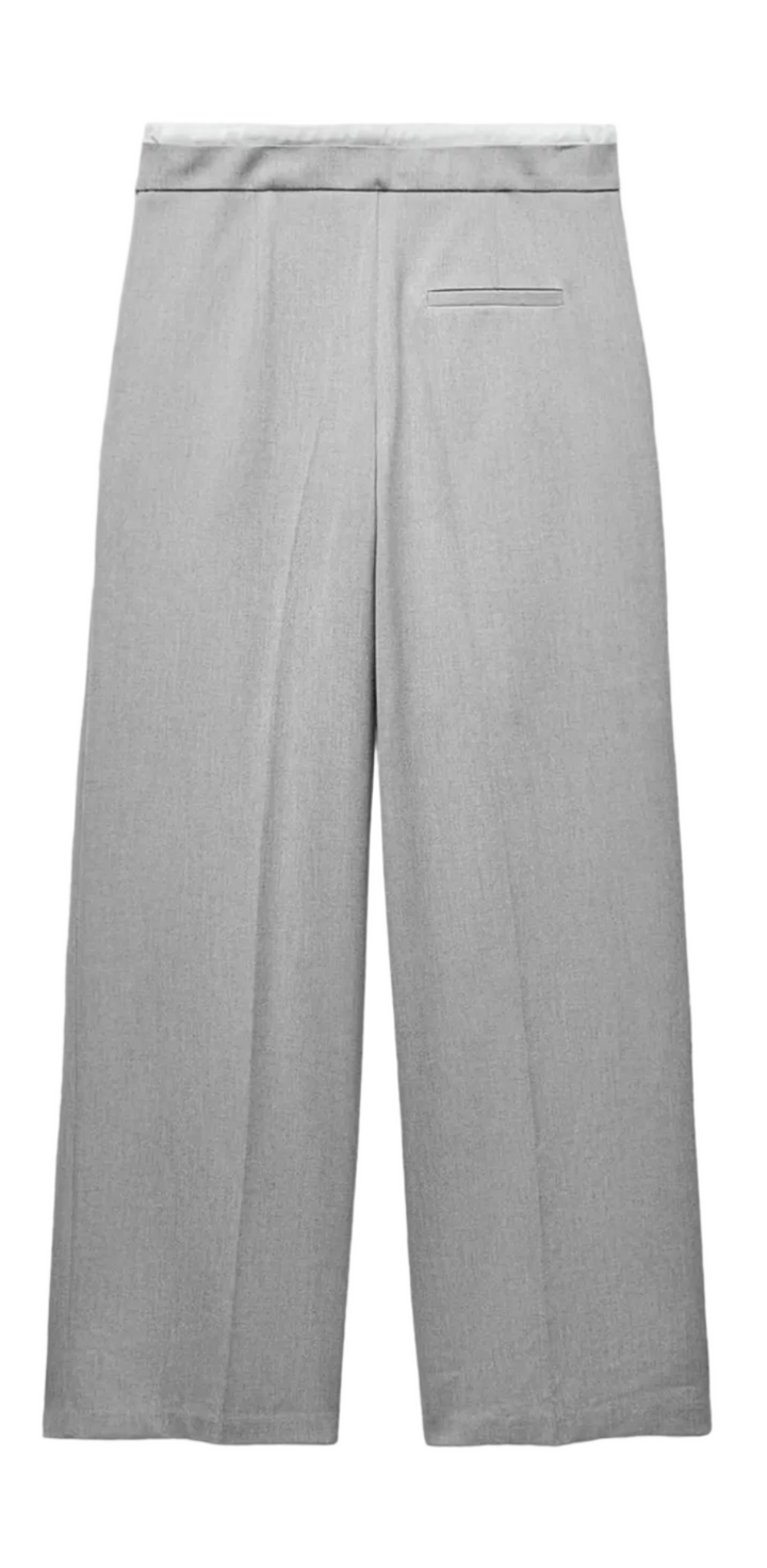 Zara Wide-Leg Trousers with Double Waistband - XS