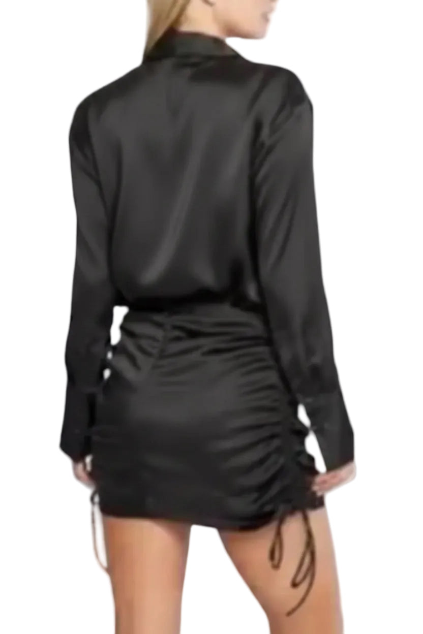 Zara Womens Satin Shirt Dress - S