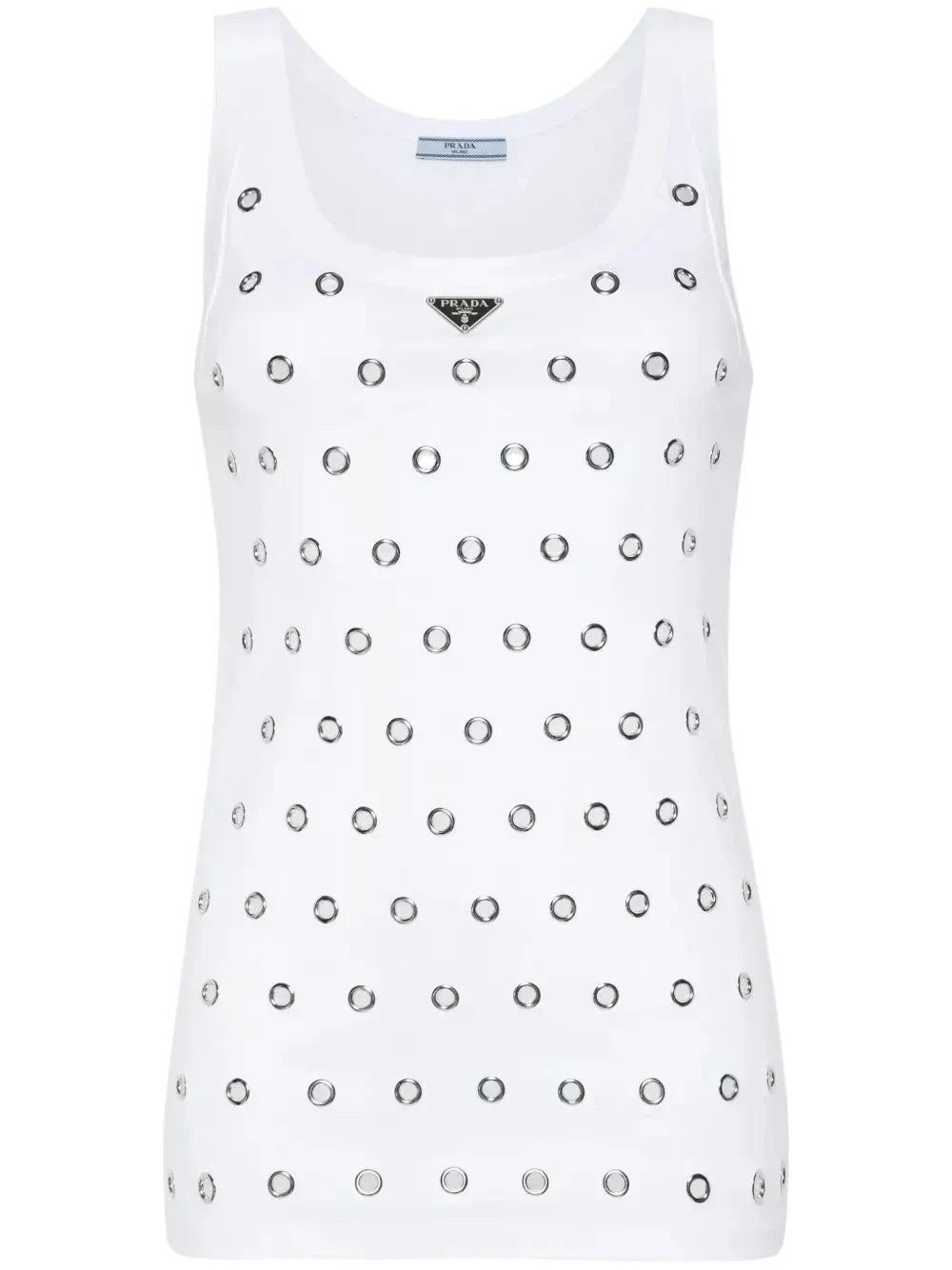 Prada Triangle-Logo Eyelets Tank Top - 38