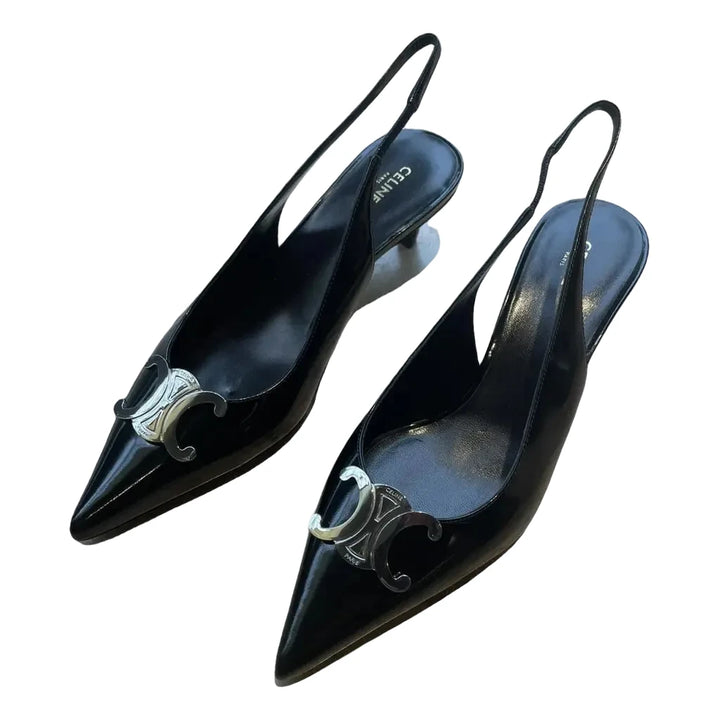 Celine Sharp Leather Heels - 39.5