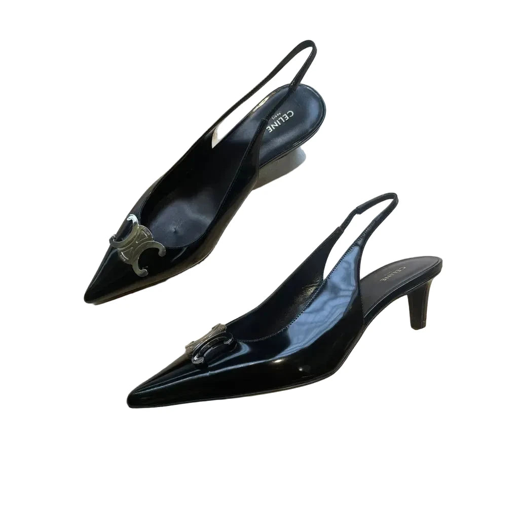 Celine Sharp Leather Heels - 39.5