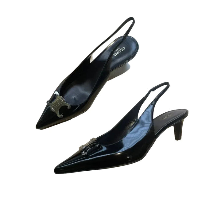 Celine Sharp Leather Heels - 39.5